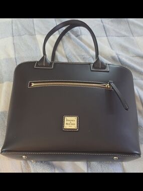 Dooney & Bourke Dark Brown Quincy Zip Satchel (Retired)